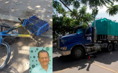 Cuando la víctima se movilizaba en una bicicleta fue atropellada por el conductor del vehículo de carga. Cristian Herrera