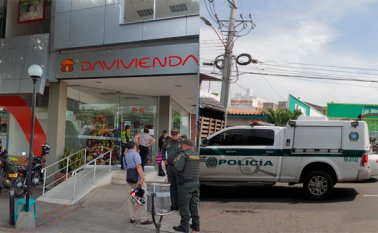 Mientras la Policía adelantaba la inspección en el supermercado, un grupo de ladrones cometía un robo en el banco que está ubicado a pocos metros de este establecimiento. Cristian Herrera