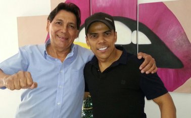 Guillermo Uribe y el tres veces Rey Vallenato Harold Rivera. Cortesía