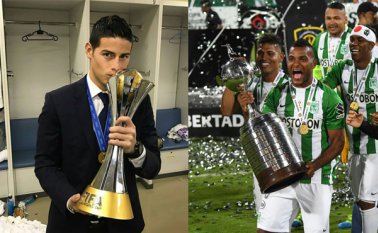 Los colombianos James Rodríguez y Miguel Borja fueron destacados por el diario londinense The Guardian entre los cien futbolistas más importantes de 2016, en el mundo. Archivo