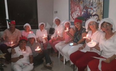 Carmen Elvira Liendo y sus amigas. Cortesía