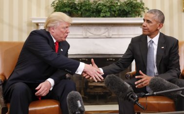 Reunión de Donald Trump con Barack Obama antes de la posesión. AFP