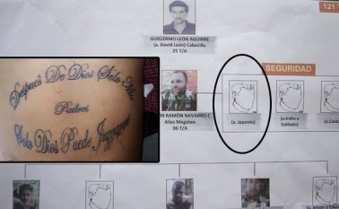 El Ejército tenía referenciado a ‘Japonés’ como la mano derecha y hombre de seguridad de ‘Megateo’. Los tatuajes, pieza clave en su identificación. La Opinión