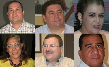 Alfredo Duarte, William Ovallos, Nelly Amparo Pérez Toro, Margarita Silva de Uribe, Vicente García y Jorge Iván Cáceres. Archivo particular