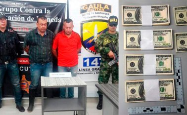 La operación permitió neutralizar la distribución de 197 billetes con denominación de 100 dólares. Ejército Nacional