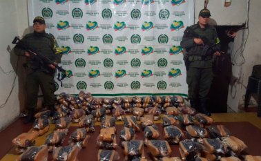 El procedimiento no dejó personas detenidas, pues la mercancía iba como una encomienda. Polícía Nacional