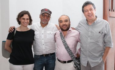 Martha Orrantia, Roberto Rubiano, Diego Niño, ganador en cuento y Esteban Carlos Mejía.