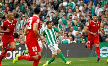 Iborra remató el gol de la victoria, en el Benito Villamarín. AP