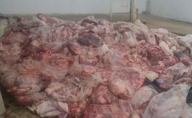 La carne era transportada en pésimas condiciones de salubridad. Archivo