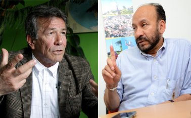 Carlos Arturo Velandia, exguerrillero del Ejército de Liberación Nacional, y Alfredo Rangel, senador del Centro Democrático. Archivo
