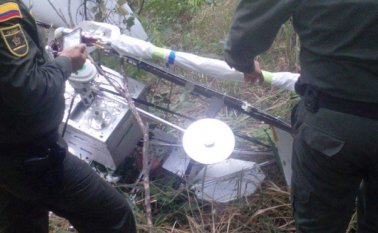El dispositivo cayó en la tarde del domingo en la vereda Luisa García del municipio San Luis. Cortesía