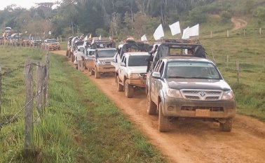 Aunque el ingreso del último grupo del frente 33 a Caño Indio estaba previsto para el 8 de febrero, el bloqueo que se registró en La Gabarra, por la supuesta amenaza de paramilitares, lo retrasó hasta el 14. Archivo La Opinión