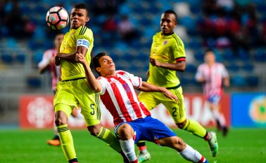 Con goles de Santiago Barrero (39) y Juan Vidal (65), 'La Tricolor' clasificó a su sexto torneo mundial de la categoría. AFP