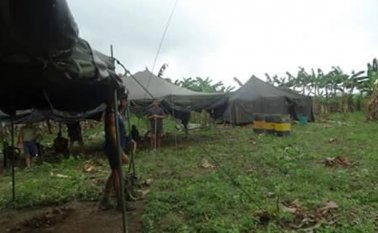 Esta es una de las imágenes del campamento instalado por los militares venezolanos. Suministrada