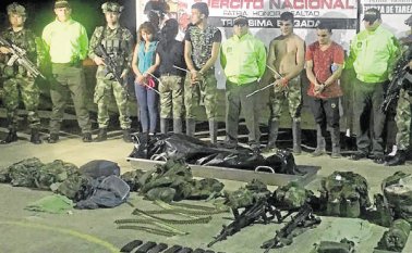 El cadáver de Wilmer Bermón Sánchez fue presentado junto al grupo de capturados. Cortesía