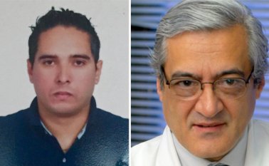 Juan Carlos Ortega, presidente de la seccional Santanderes de la Sociedad Colombiana de Cardiología, y Enrique Melgarejo, presidente del gremio. Cortesía