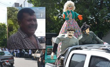 Los muñecos de año viejo que eran propiedad de Espinosa y de las fiestas decembrinas, también lo acompañaron en el multitudinario encuentro. Edinsson Figueroa