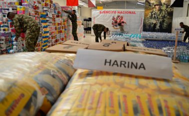 Entre lo recolectado hay alimentos no perecederos, útiles de aseo, agua potable, colchonetas y ropa nueva.  Ejército
