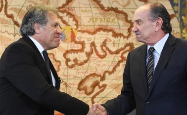 Almagro se reunió en Brasil con el canciller de ese país, Aloysio Nunes. AFP
