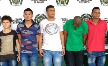 Cuatro detenidos son oriundos del Urabá y el otro es cucuteño. Un juez los envió a la cárcel por los delitos de homicidio y porte ilegal de armas. Cortesía