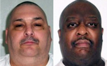 Estas fotos, obtenidas del Departamento de Correcciones de Arkansas, muestran a los reos Jack Harold Jones (izquierda) y Marcel W. Williams (derecha) ejecutados en Arkansas la noche del lunes. AFP