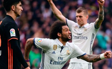 Marcelo marcó el gol de la victoria del Real Madrid. AFP