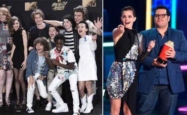 Emma Watson (derecha) ganó un premio por su papel como Bella en la versión con actores reales del clásico de Disney ‘La Bella y la Bestia’. AP