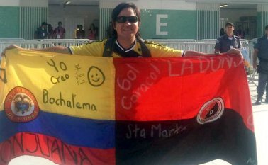 Jhon Otero estuvo presente en el partido de Colombia y Uruguay. Archivo