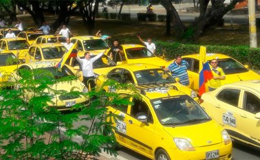 Los taxistas de Cúcuta se agolparon en el Malecón a las 8:30 de la mañana. Cortesía
