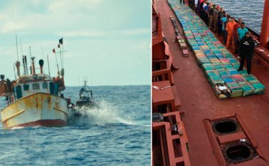 La embarcación fue conducida hasta el puerto de Palma de Gran Canaria, en el archipiélago español de las Canarias. AFP