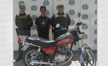 Danuil Pacheco Peñaranda, de 22 años, fue detenido después de robar un moto. Cortesía