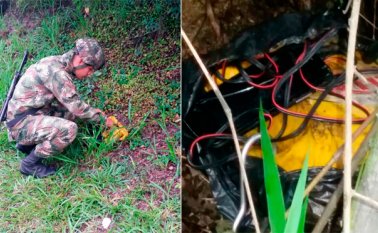El artefacto artesanal estaba envuelto en bolsas plásticas y compuesto por varios cables. Se desconoce cuál grupo criminal está detrás de esta acción terrorista. Ejército