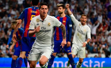 El colombiano James Rodríguez tiene más que segura su salida del Real Madrid, y entre sus posibilidades aparecen Mánchester United, PSG y Bayern Múnich. Archivo
