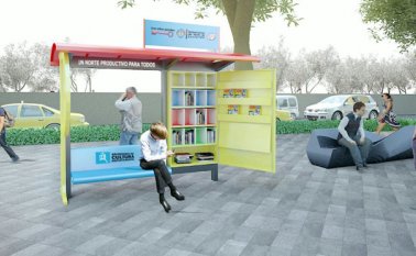 Este es el diseño que tendrán las bibliotecas estacionarias que se habilitarán en 50 puntos del departamento. El proyecto es liderado por la Secretaría de Cultura de Norte de Santander. Cortesía