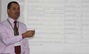 Iván Darío Zabaleta Hernández, gerente del Hospital Universitario Eramo Meoz, en la presentación del  informe de gestión 2010-2011. Archivo