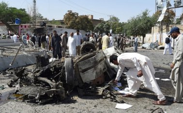 La explosión tuvo lugar frente a la oficina del jefe de la policía de Baluchistán. AFP