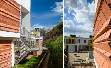 La construcción de una zona social en un conjunto residencial ha sido la primera con este tipo de bloque que se hace en el departamento, Villa del Rosario. Cortesía