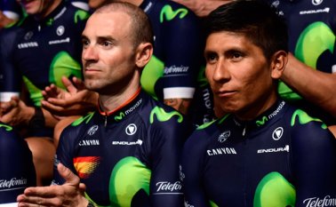 Valverde (izquierda) dijo que ve a a Nairo Quintana (izquierda) muy mentalizado en la carrera francesa. Archivo