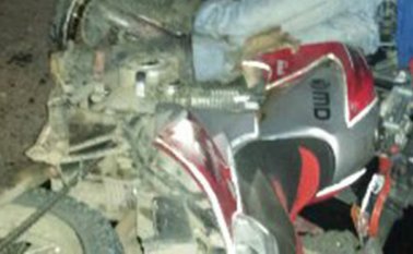 Así quedó una de las motocicletas involucradas en el accidente Suministrada