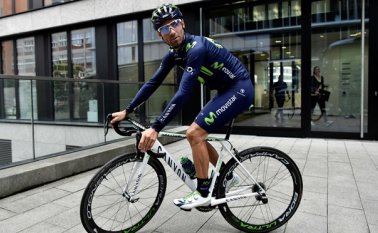 Alejandro Valverde del el equipo Movistar. AFP