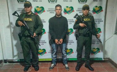 Divier Sneider Bolívar fue dejado a disposición de la autoridad solicitante, para su respectiva judicialización. Policía Nacional