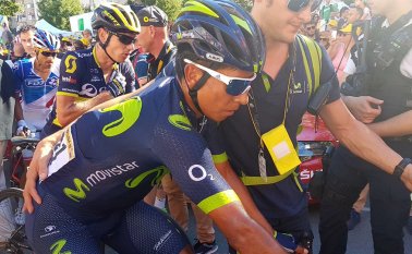 Nairo anunció que quiere terminar el Tour en la mejor posición posible. Tomada de Twitter