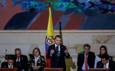 El Presidente Juan Manuel Santos durante su intervención en la instalación de las sesiones ordinarias del Congreso de la República. Colprensa