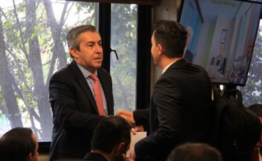 Un aspecto de la audiencia de imputación de cargos en el complejo judicial de Paloquemao, en Bogotá, por el escándalo de corrupción de Reficar que investiga la Fiscalía. Colprensa