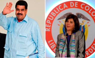 Por segundo vez, la canciller colombiana María Ángela Holguín rechazó los señalamientos de Nicolás Maduro (izquierda). Archivo