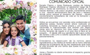 Este es el comunicado entregado por el jugador colombiano. Tomada de internet