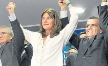 La excandidata conservadora Marta Lucía Ramírez finalmente terminó uniéndose a la campaña de Óscar Iván Zuluaga y se convirtió en su jefe de debate para la recta final de la contienda. colprensa