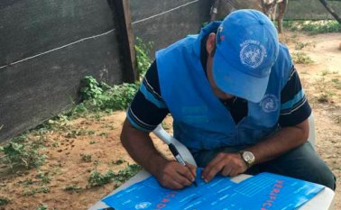Los observadores de la Misión de la ONU, integrantes de la Policía Nacional y miembros de las Farc adelantaban labores de extracción de caletas. Colprensa
