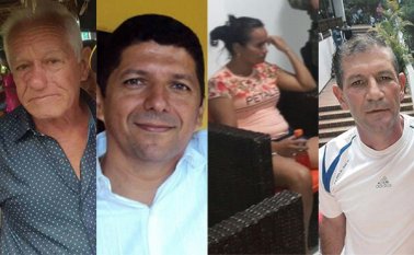 Jorge Elí Sanguino, Carlos Omar Delgado y Luis Eduardo Rodríguez. Luz Andrea Urbina García duró en poder de sus secuestradores solo algunas horas. Archivo