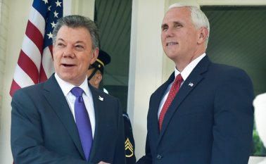 Segundo encuentro entre el vicepresidente Pence y el presidente Santos, quienes en Washington trataron asuntos de Estados Unidos y Colombia. Archivo